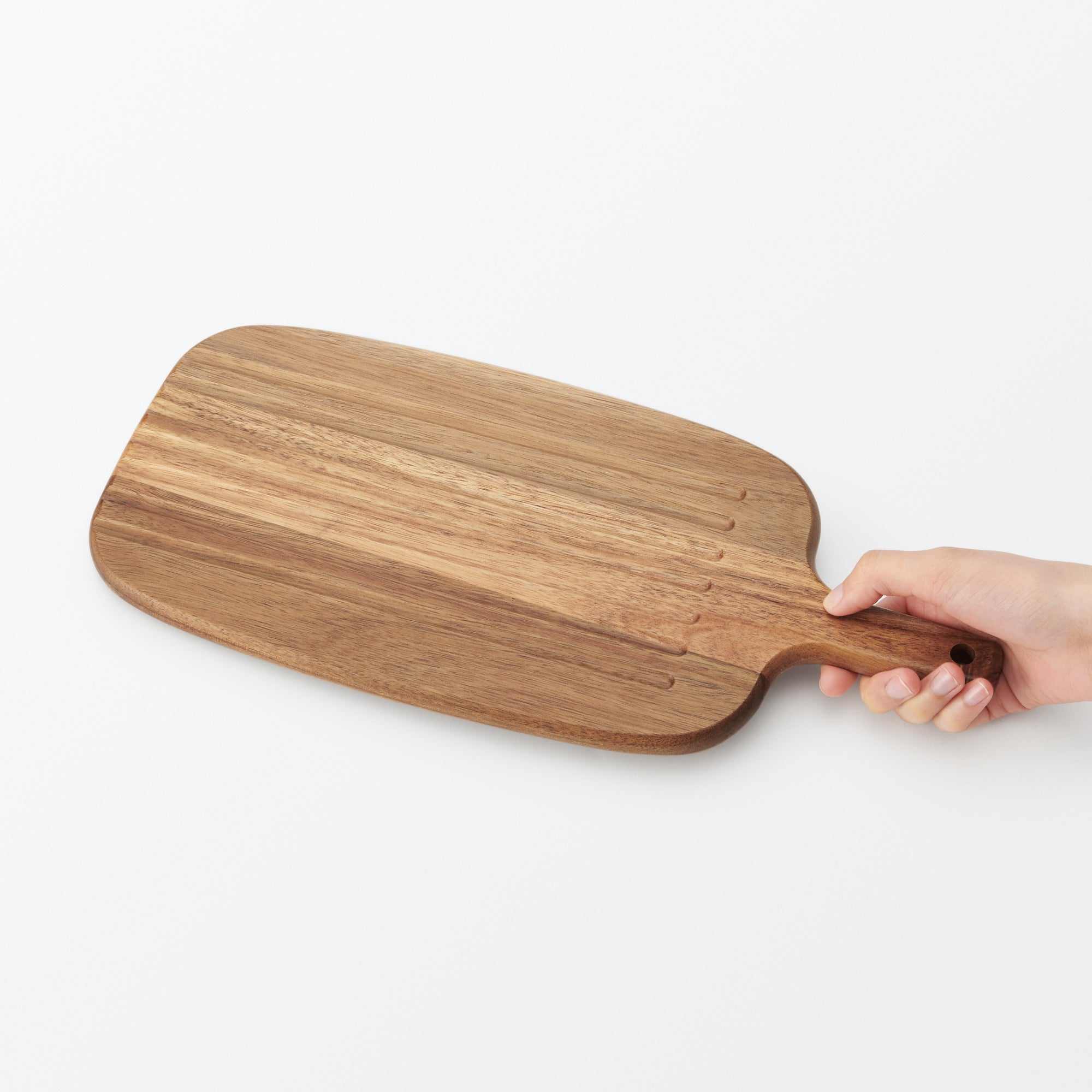 Acacia Double-Sided Cutting Board with Handle - Large - Image 2