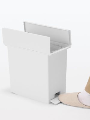 Polypropylene Pedal Dust Bin with Double-Hinged Lid - 5.6 gal