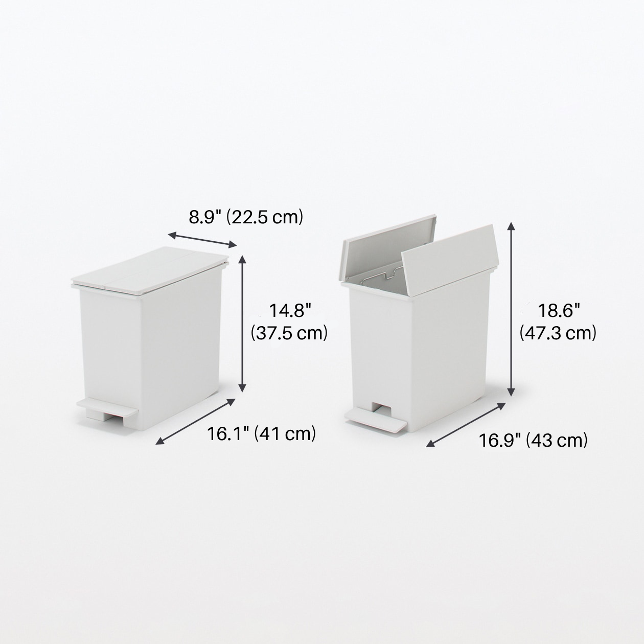 Polypropylene Pedal Dust Bin with Double-Hinged Lid - 5.6 gal - Image 13