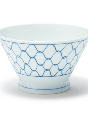 Hasami Ware Rice Bowl - Mesh Pattern - Large