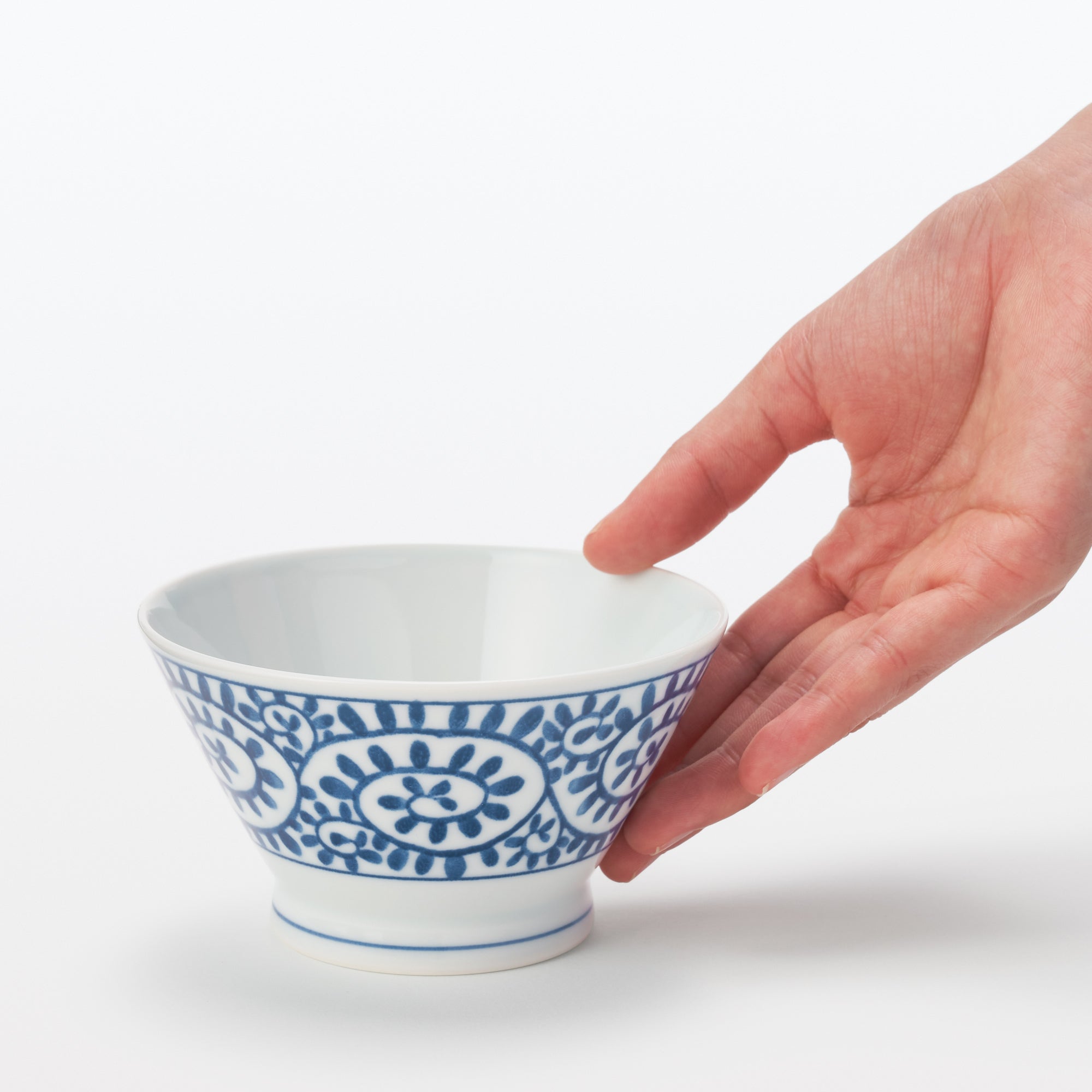 Hasami Ware Rice Bowl - Arabesque Pattern - Small - Image 2