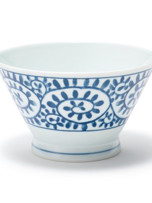 Hasami Ware Rice Bowl - Arabesque Pattern - Large