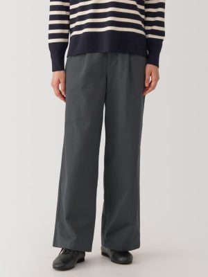 Women's Slub Yarn Chino Darted Wide Pants