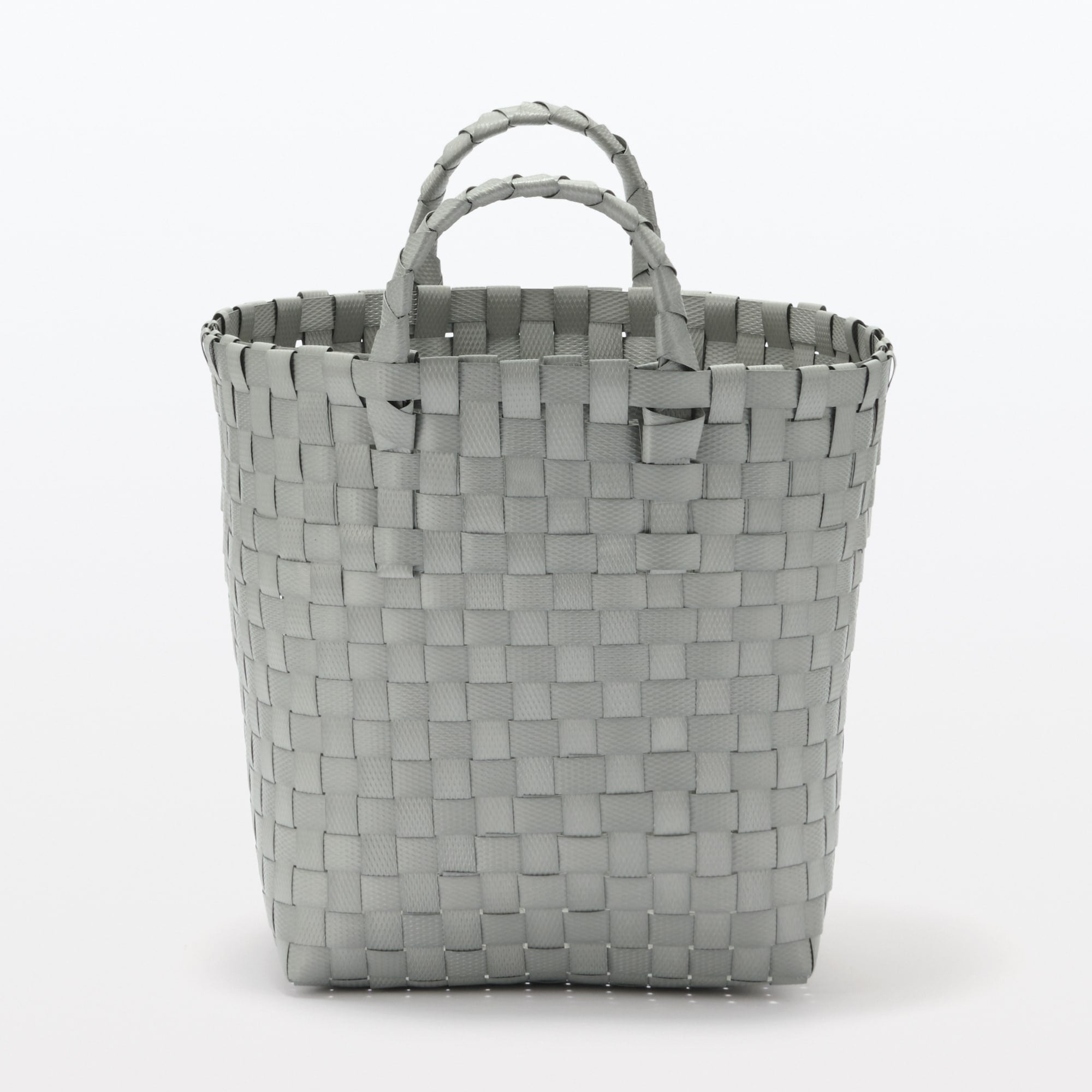 Recycled Polypropylene Strap Weave Basket - Gray - Small (dia. 9.8 x H7.9) - Image 2