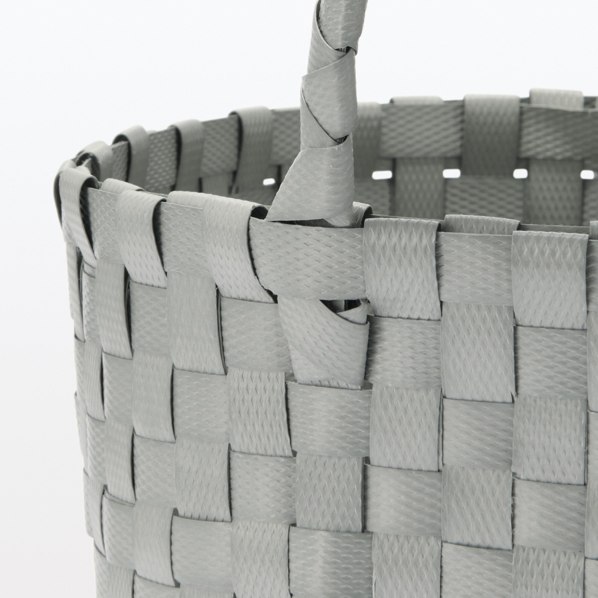 Recycled Polypropylene Strap Weave Basket - Gray - Small (dia. 9.8 x H7.9) - Image 5
