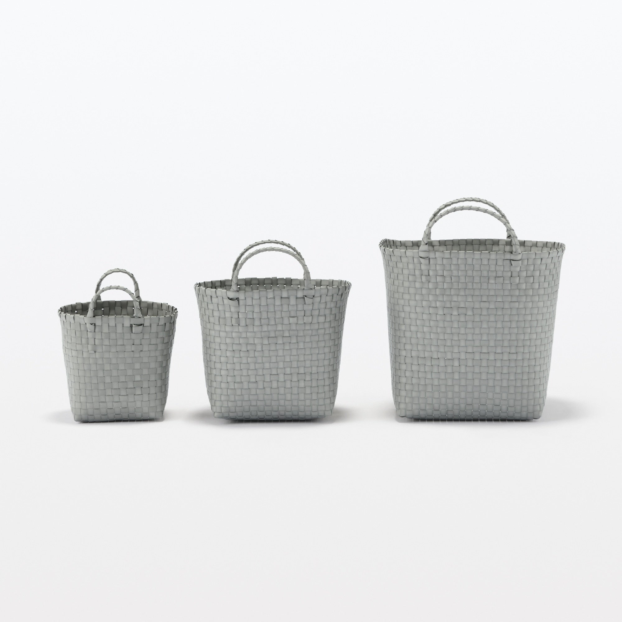 Recycled Polypropylene Strap Weave Basket - Gray - Small (dia. 9.8 x H7.9) - Image 7