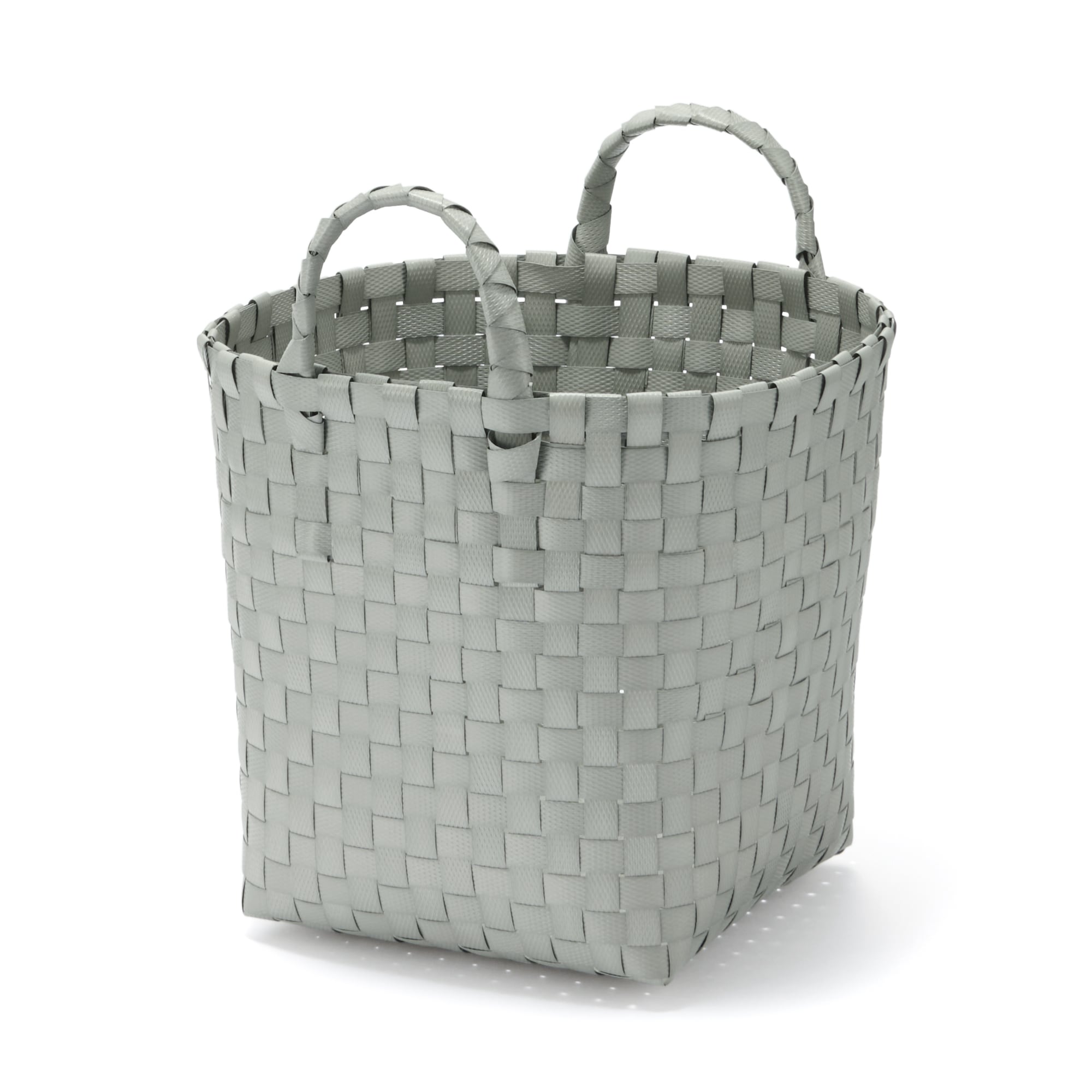 Recycled Polypropylene Strap Weave Basket - Gray - Small (dia. 9.8 x H7.9)