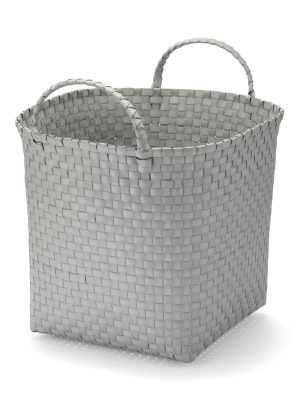 Recycled Polypropylene Strap Weave Basket - Gray - Large (dia. 15.7 x H12.6)