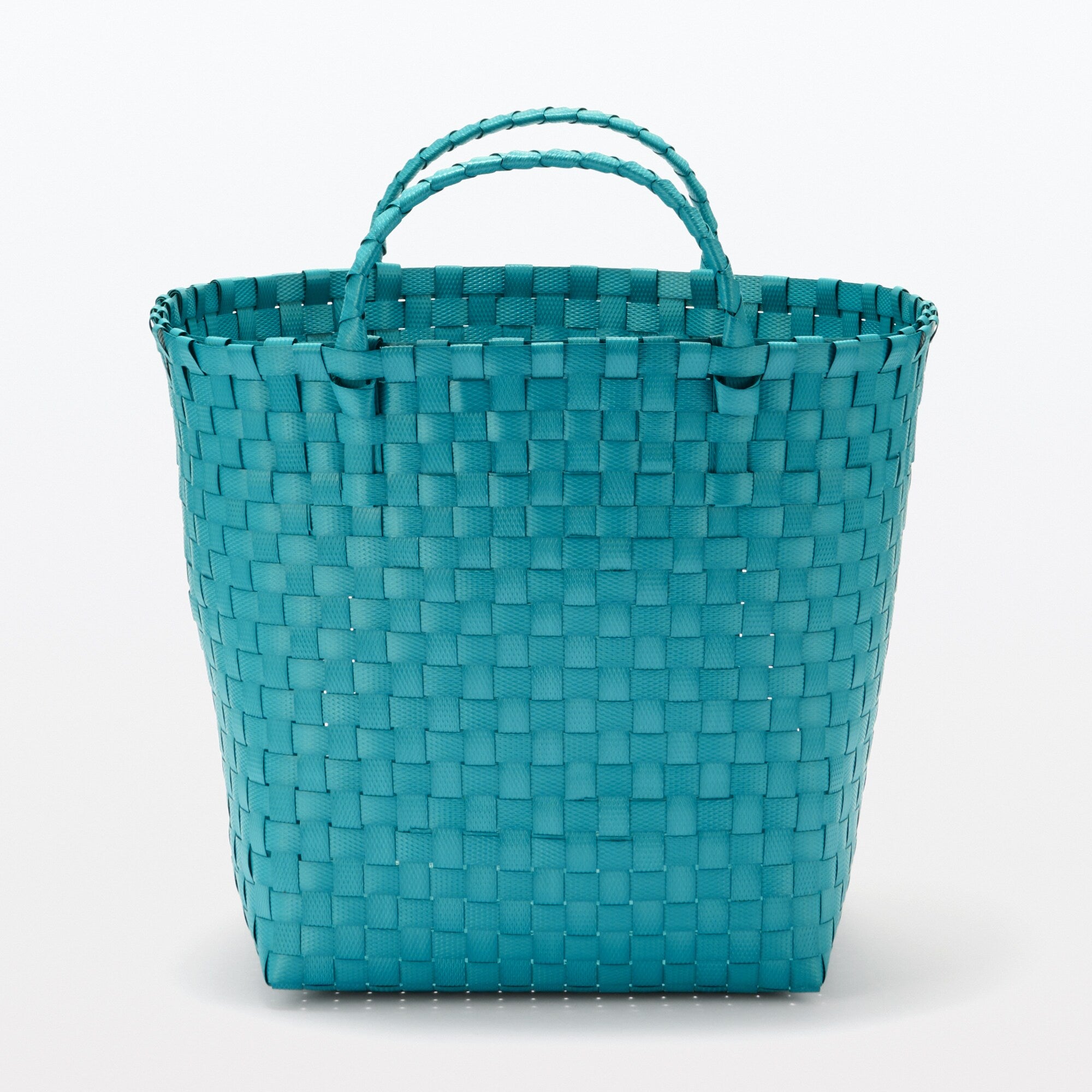 Recycled Polypropylene Strap Weave Basket - Blue - Medium (dia. 13 x H9.8) - Image 2