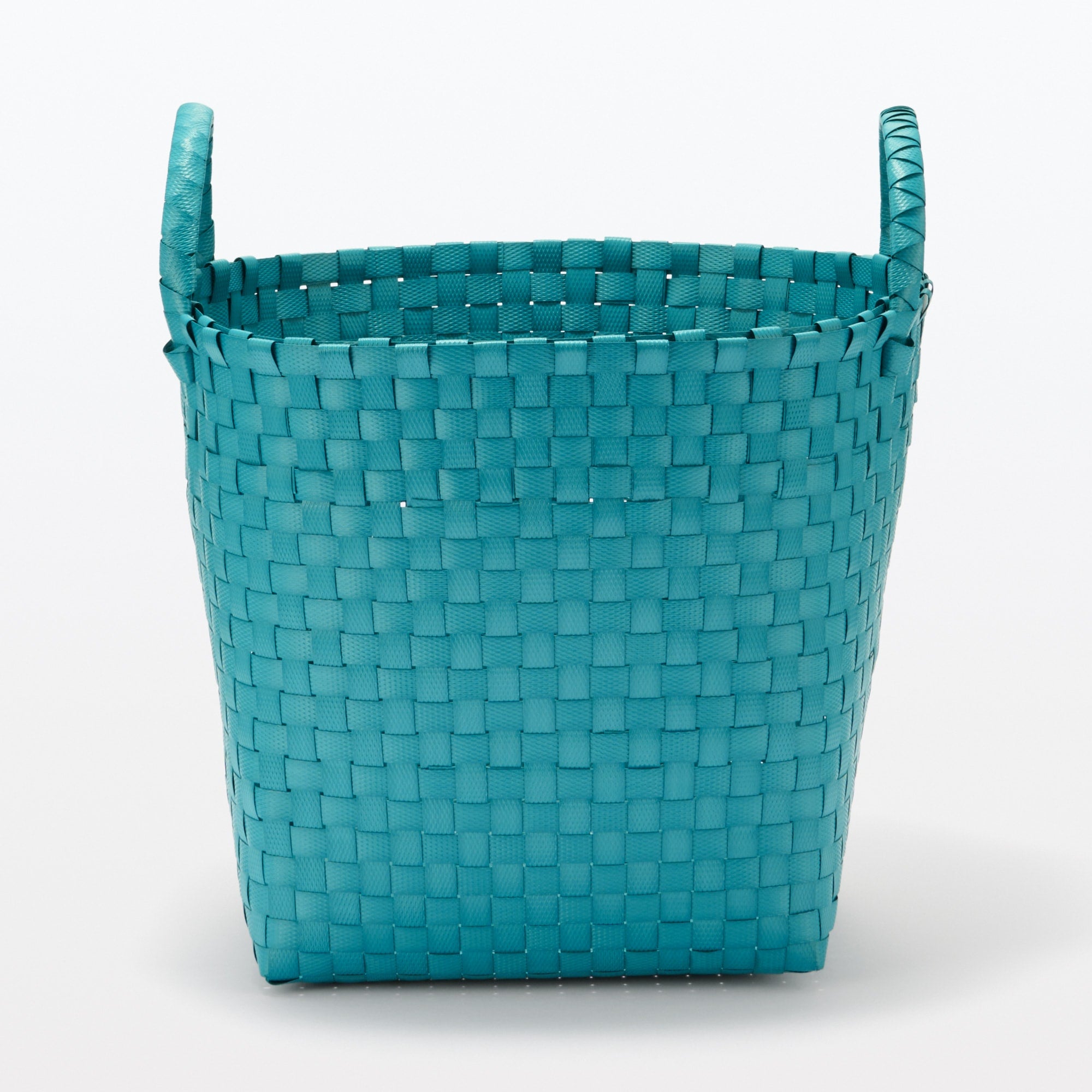 Recycled Polypropylene Strap Weave Basket - Blue - Medium (dia. 13 x H9.8) - Image 3