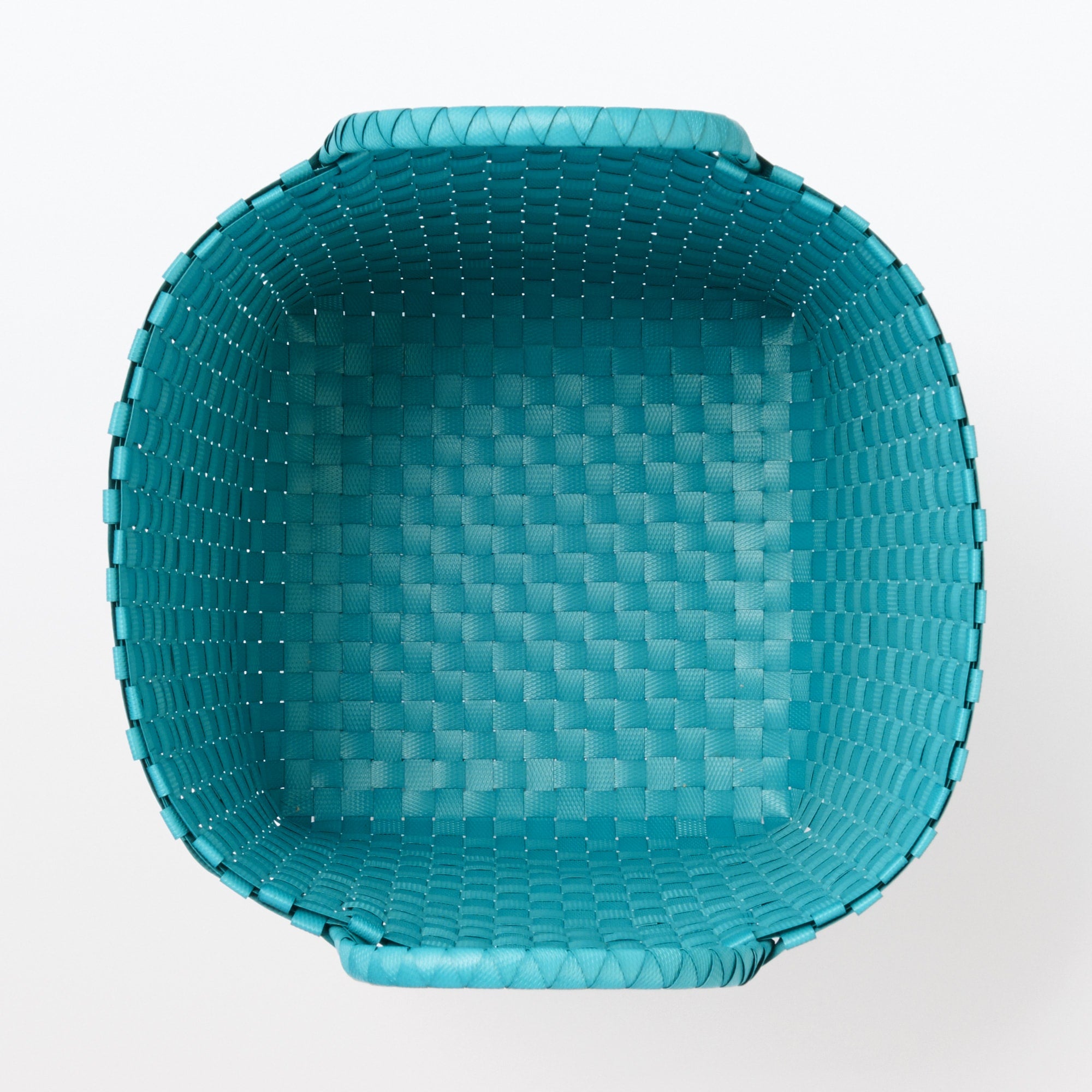 Recycled Polypropylene Strap Weave Basket - Blue - Medium (dia. 13 x H9.8) - Image 4