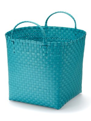 Recycled Polypropylene Strap Weave Basket - Blue - Large (dia. 15.7 x H12.6)