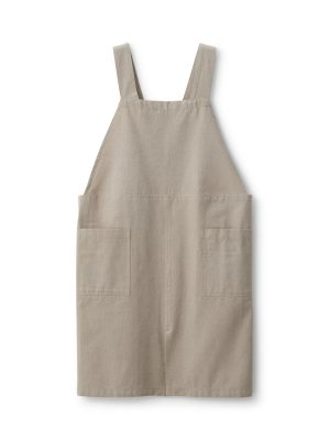 Plain Weave Cotton Shoulder Strap Apron - S-M