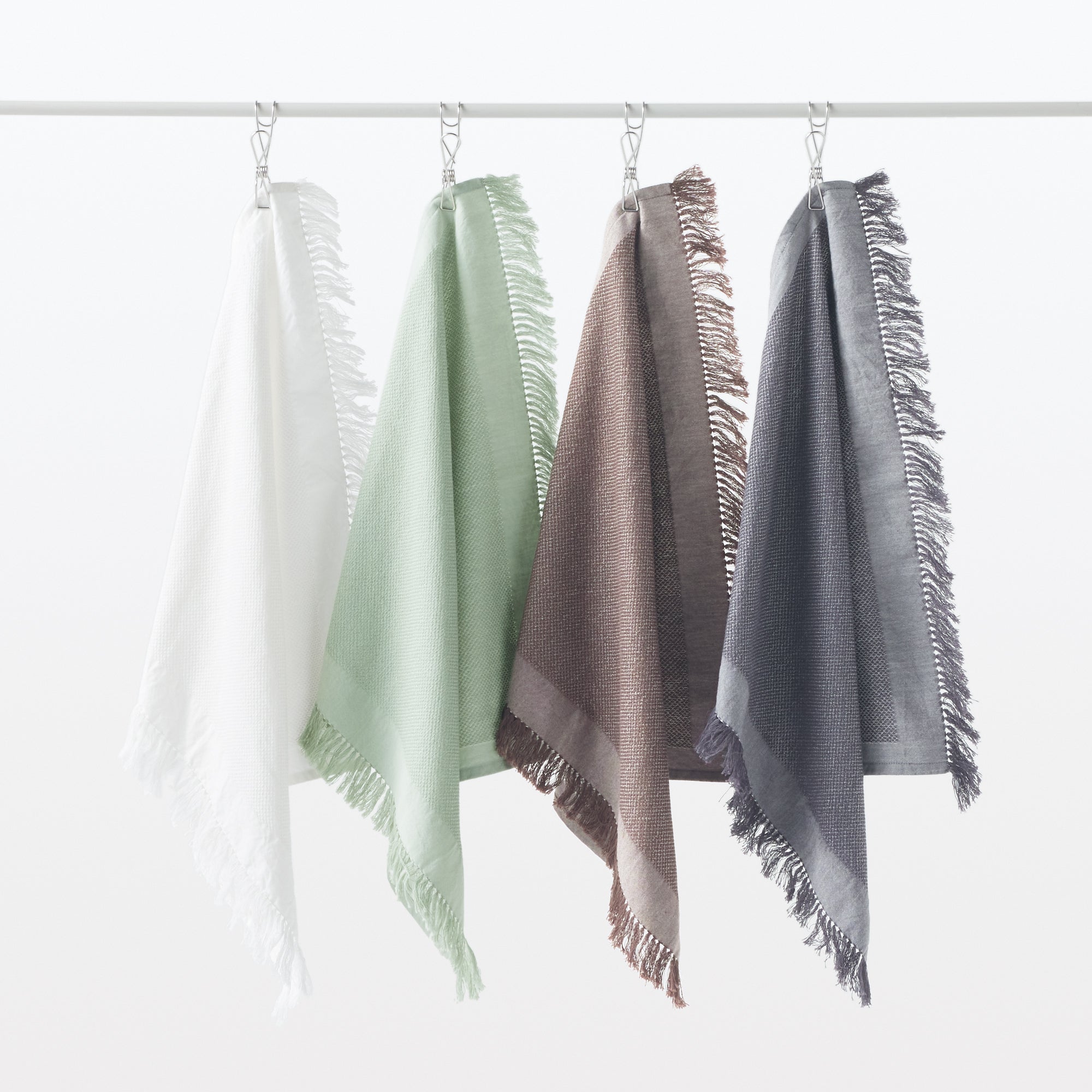 Indian Cotton Multipurpose Cloth with Fringes - Charcoal Gray - Image 6