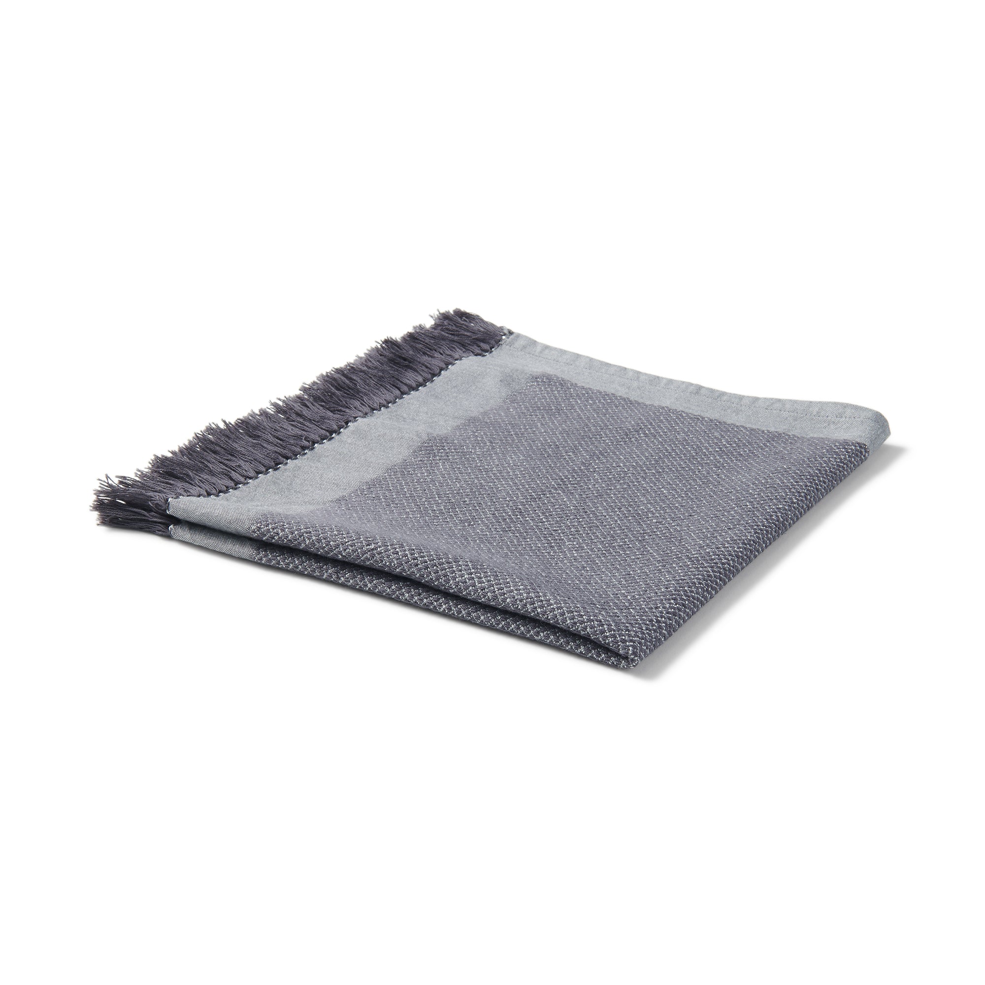 Indian Cotton Multipurpose Cloth with Fringes - Charcoal Gray