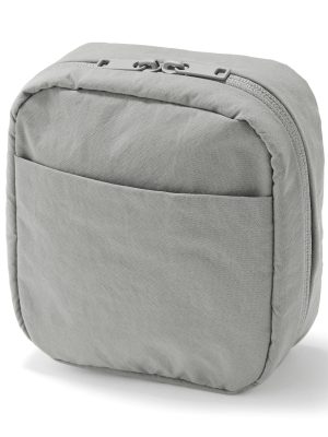 Wrinkled Nylon Wide-Opening Pouch - Square