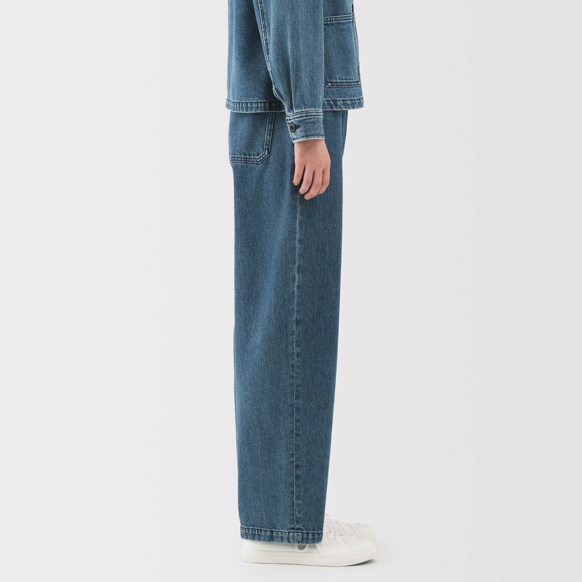 Women's Kapok Blend Denim Wide Tapered Pants - Image 14