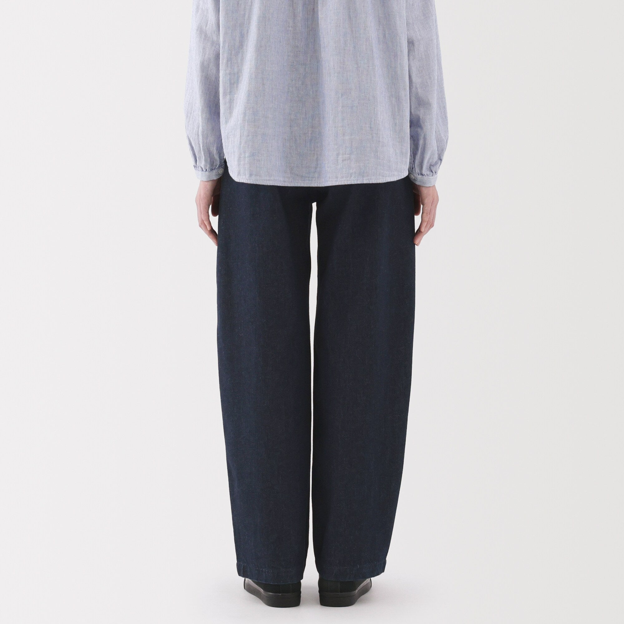 Women's Kapok Blend Denim Wide Tapered Pants - Image 6