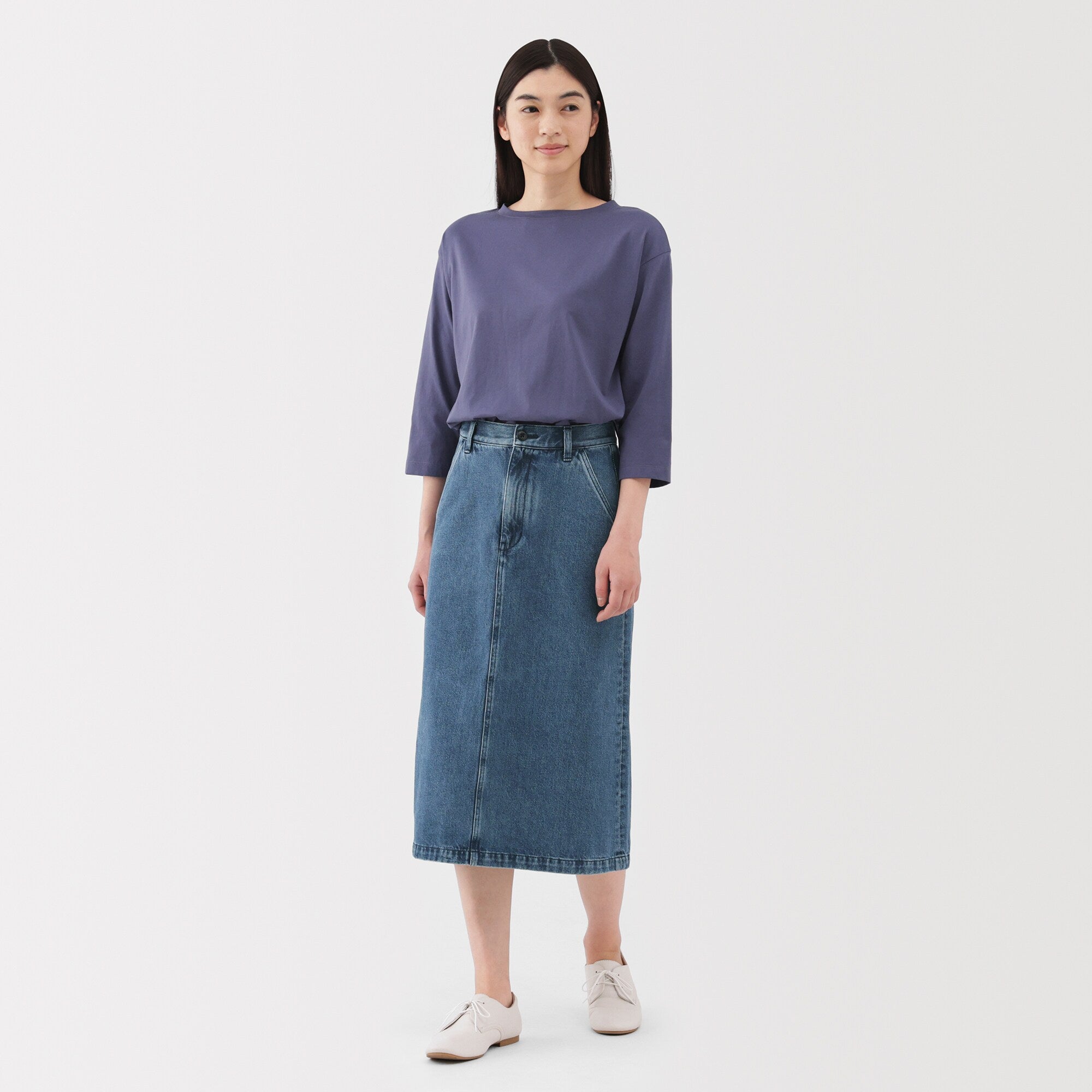 Women's Kapok Blend Denim A-Line Skirt - Image 14