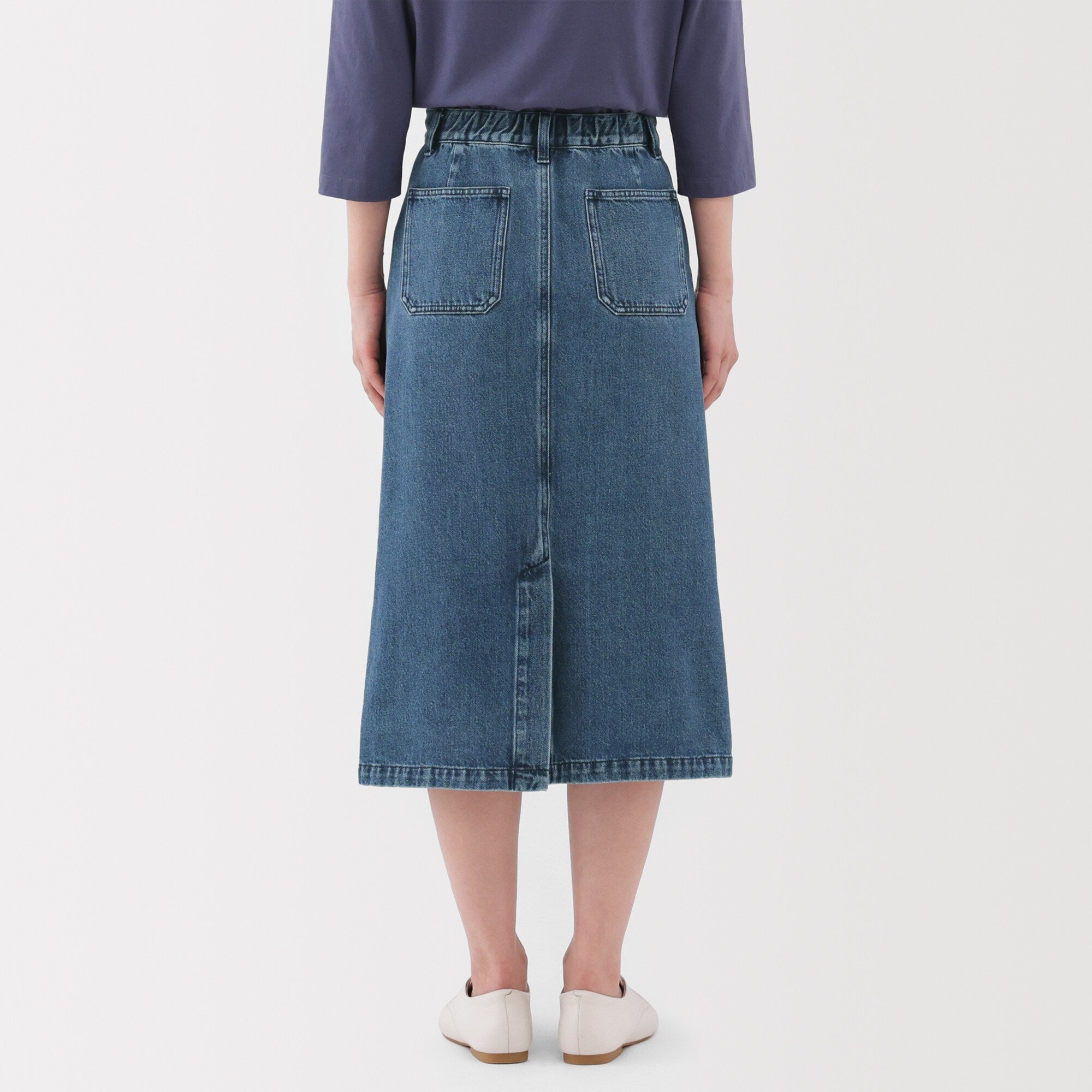 Women's Kapok Blend Denim A-Line Skirt - Image 16