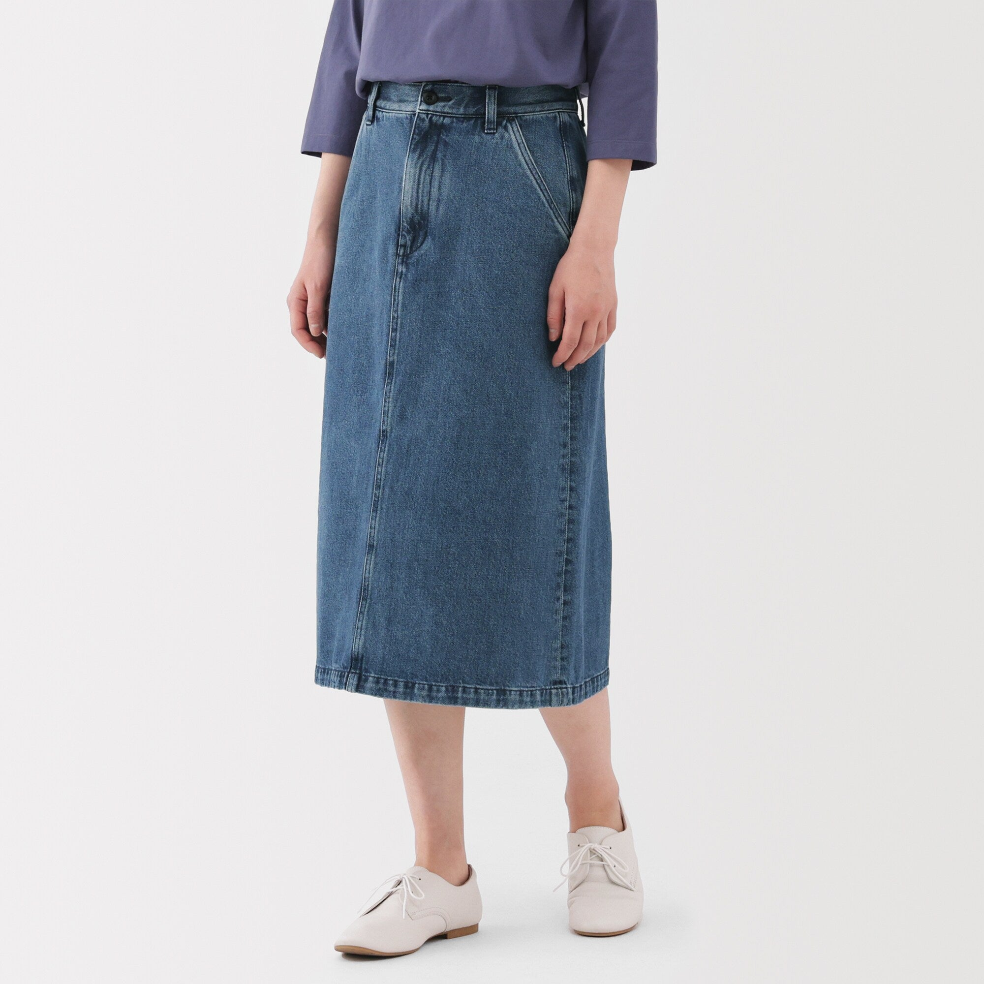 Women's Kapok Blend Denim A-Line Skirt - Image 13