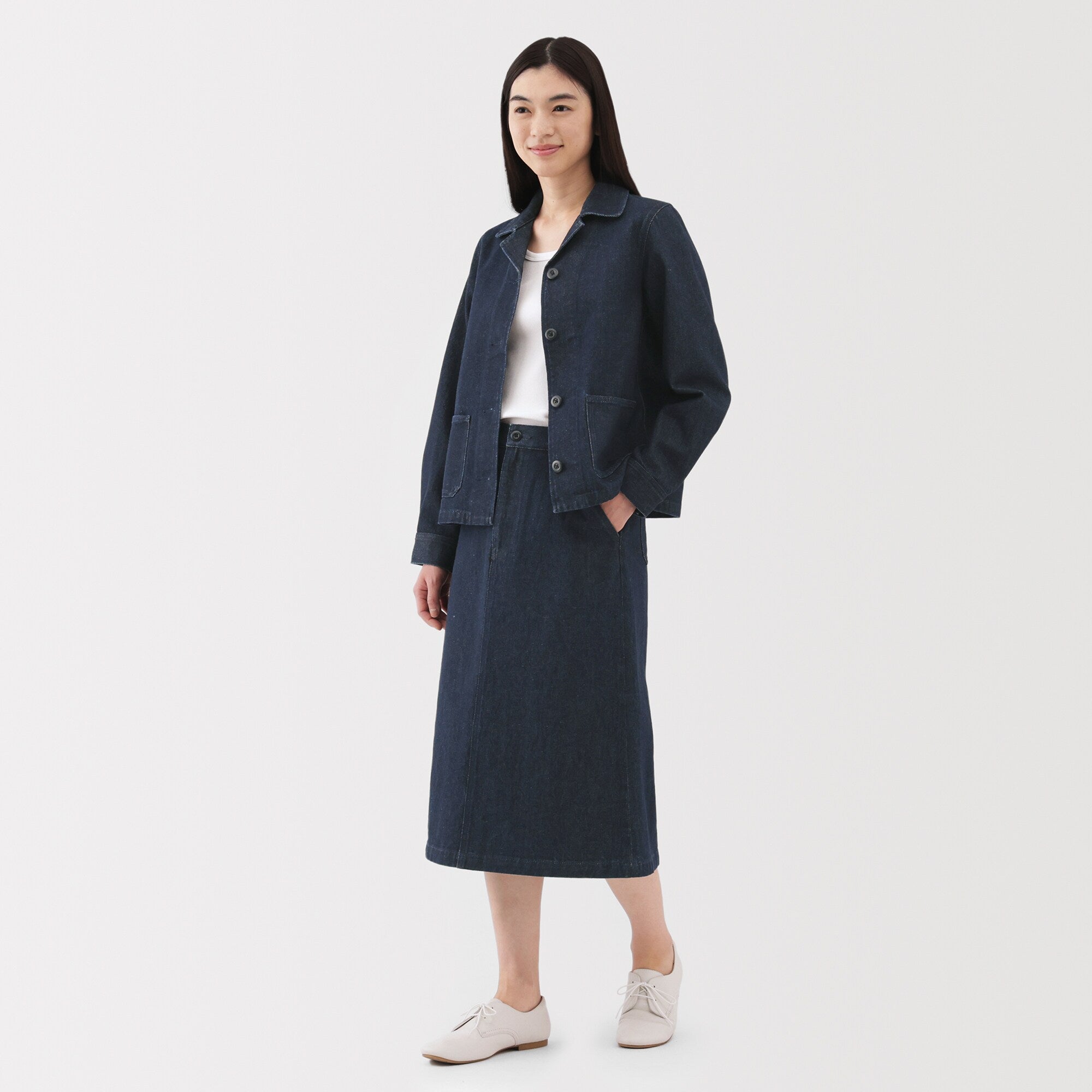 Women's Kapok Blend Denim A-Line Skirt - Image 4