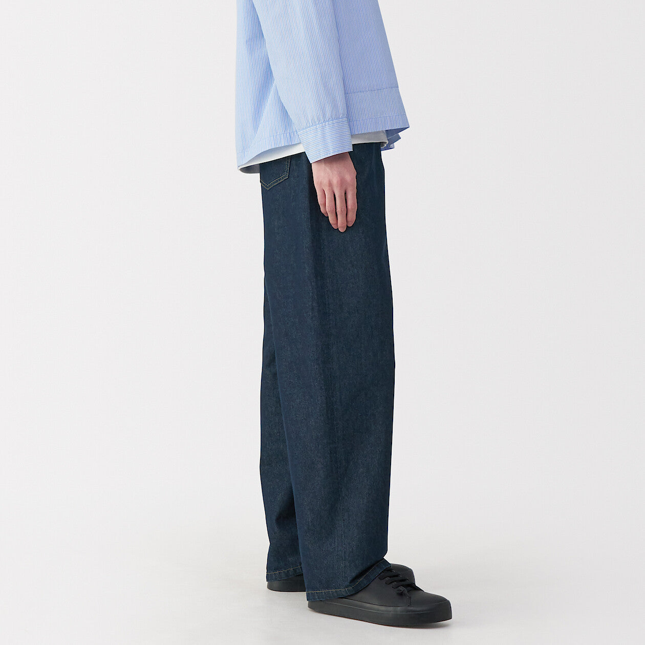 Labo Men's Washi Blend Denim 5-Pocket Wide Pants (L32) - Image 5