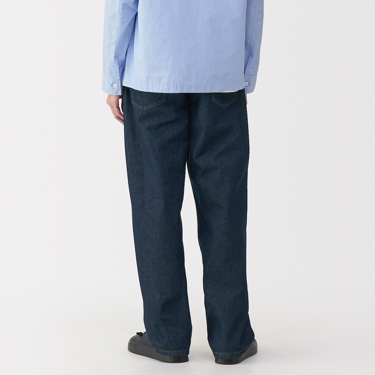 Labo Men's Washi Blend Denim 5-Pocket Wide Pants (L32) - Image 6