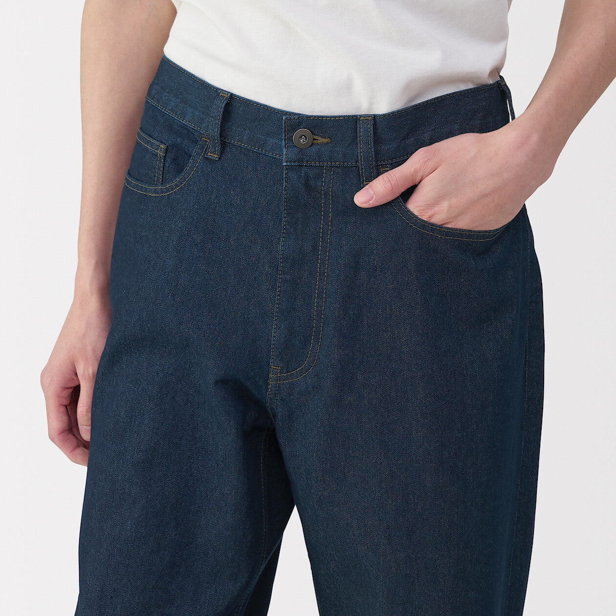 Labo Men's Washi Blend Denim 5-Pocket Wide Pants (L32) - Image 7
