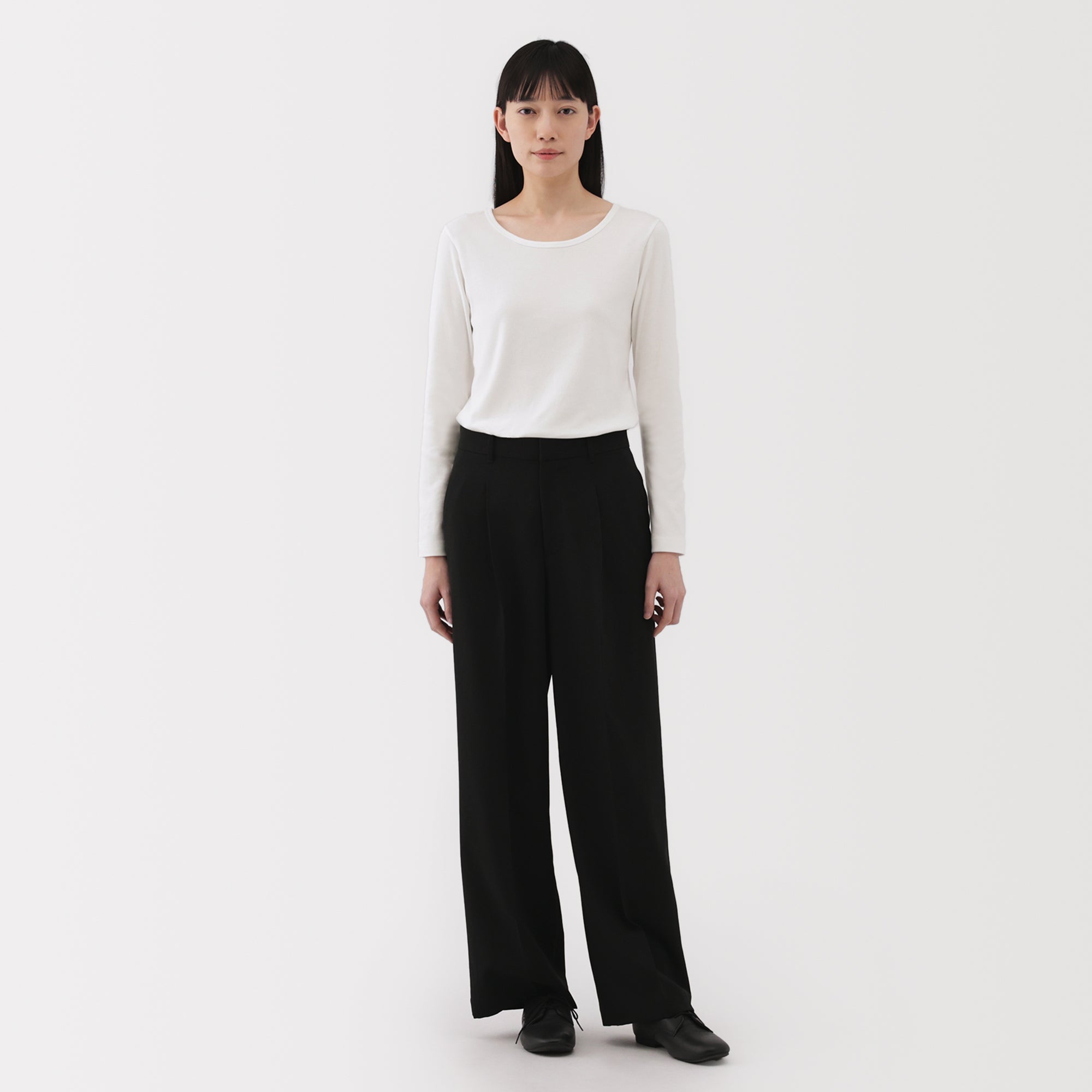 Women's Stretch Ribbed Crew Neck Long Sleeve T-Shirt - Image 13