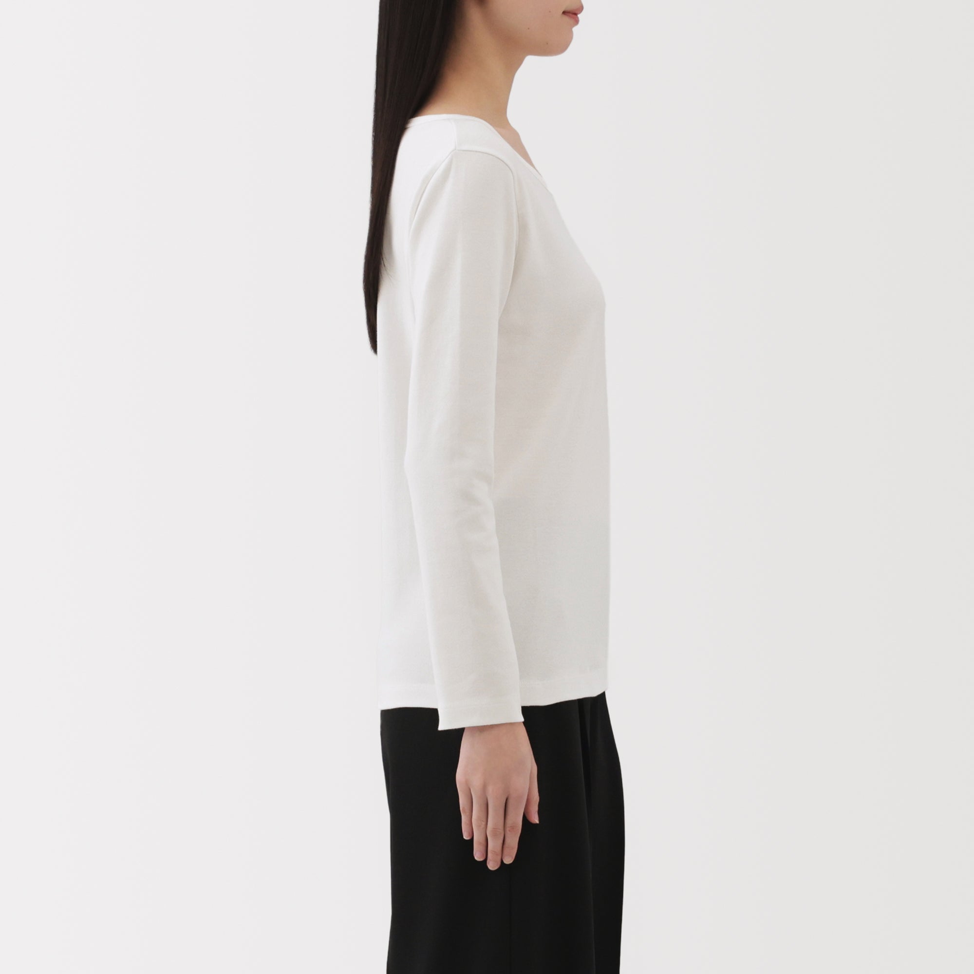 Women's Stretch Ribbed Crew Neck Long Sleeve T-Shirt - Image 14