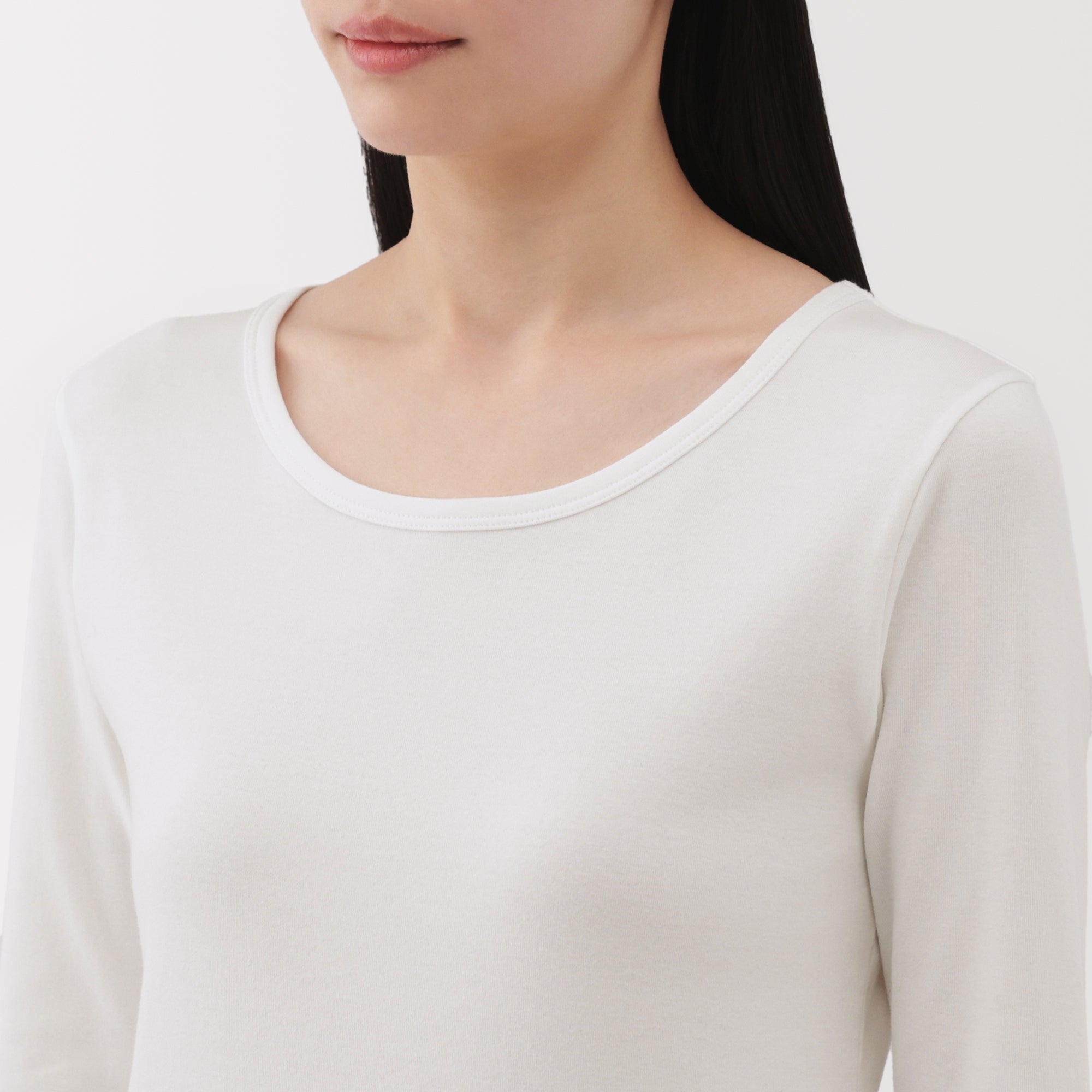 Women's Stretch Ribbed Crew Neck Long Sleeve T-Shirt - Image 16