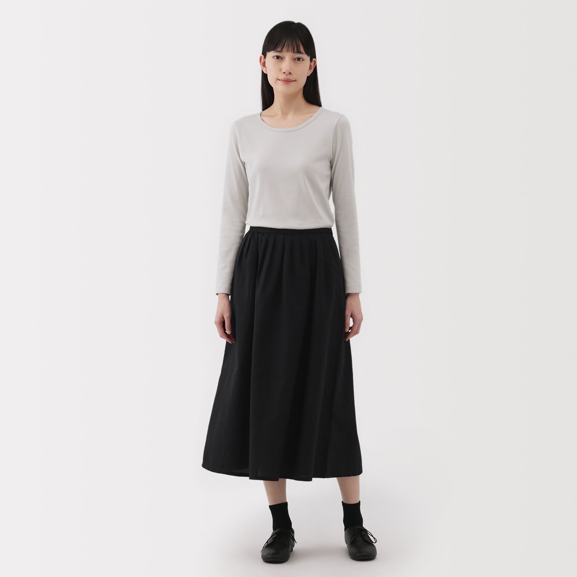 Women's Stretch Ribbed Crew Neck Long Sleeve T-Shirt - Image 31