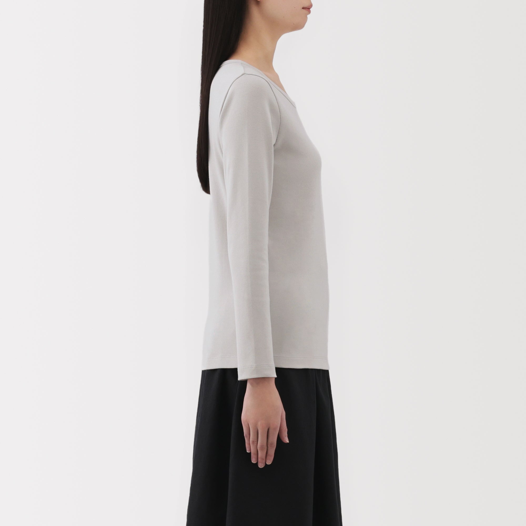 Women's Stretch Ribbed Crew Neck Long Sleeve T-Shirt - Image 32