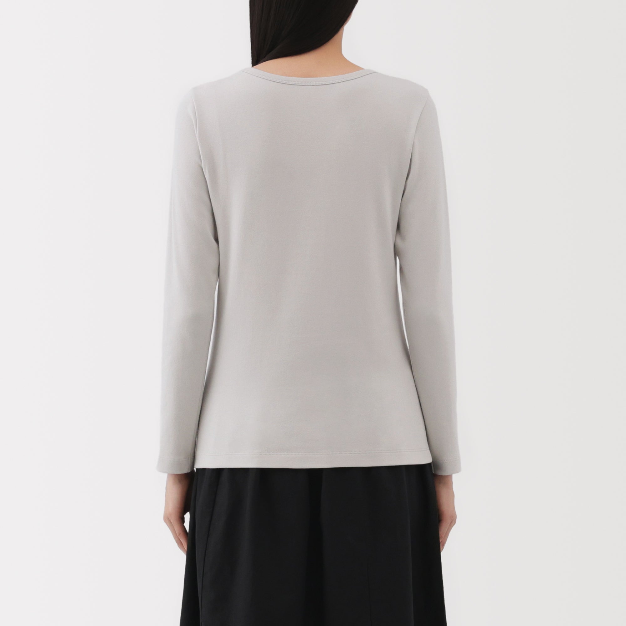 Women's Stretch Ribbed Crew Neck Long Sleeve T-Shirt - Image 33