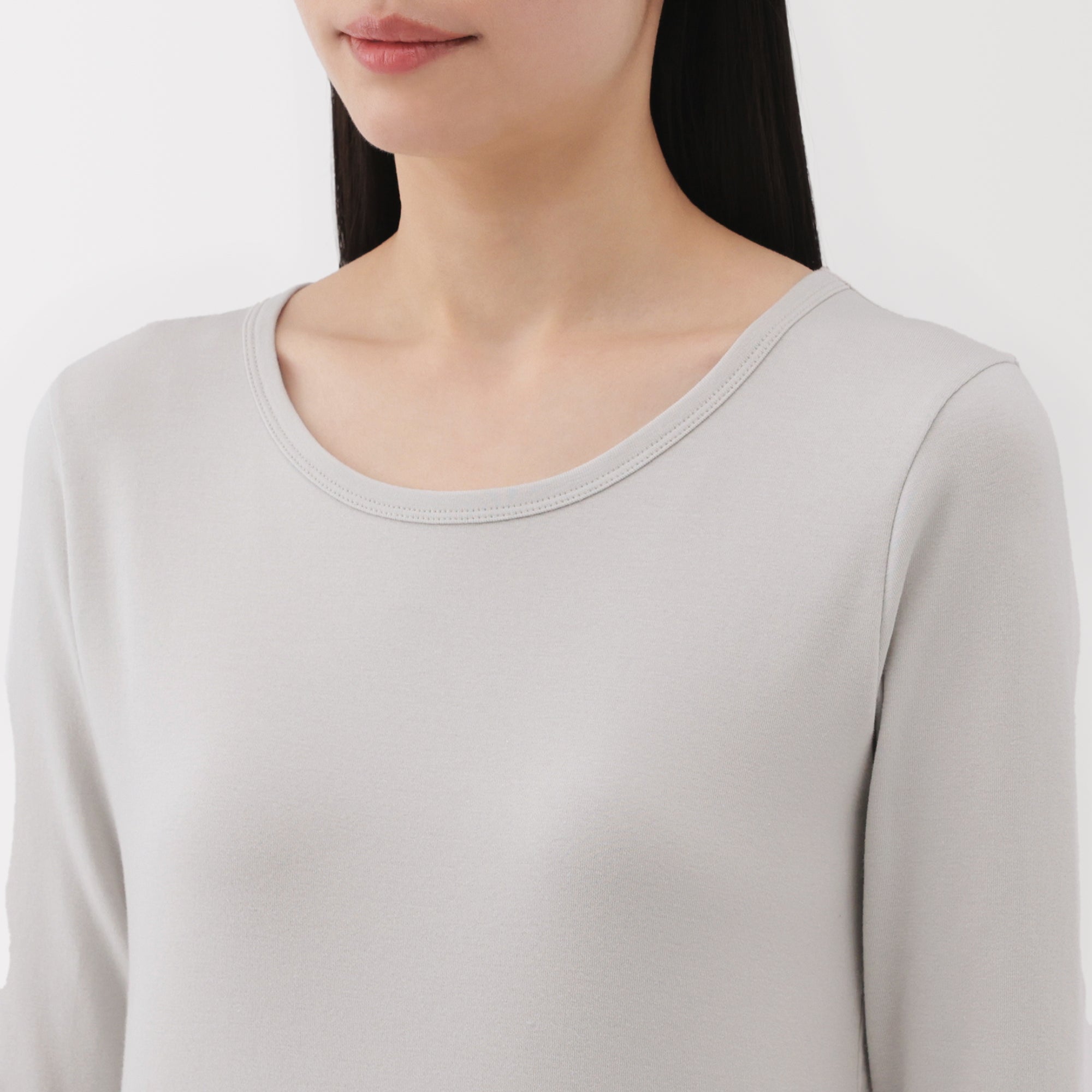 Women's Stretch Ribbed Crew Neck Long Sleeve T-Shirt - Image 34