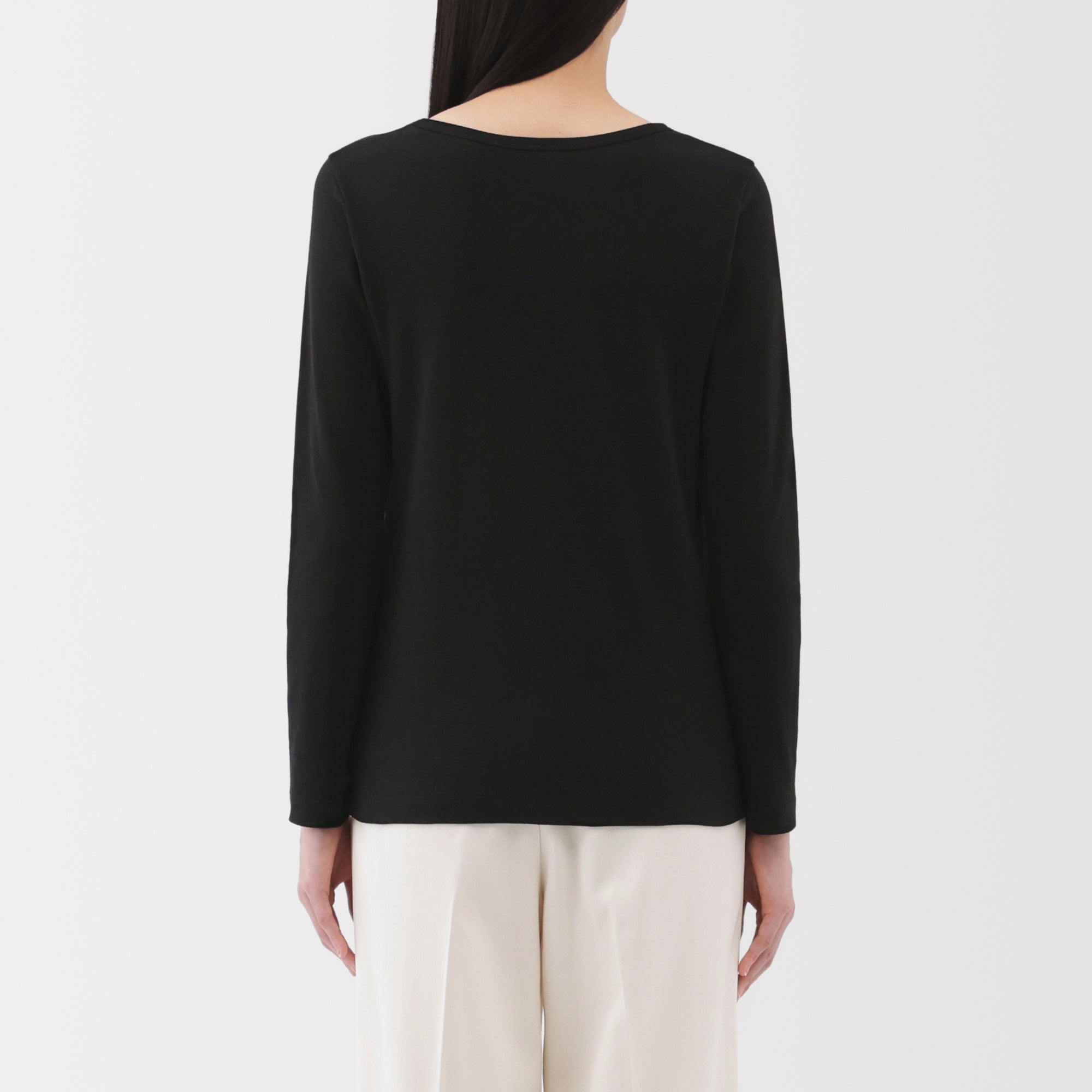 Women's Stretch Ribbed Crew Neck Long Sleeve T-Shirt - Image 6