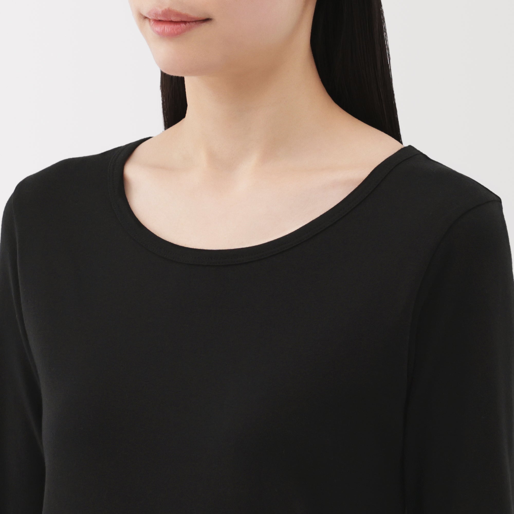 Women's Stretch Ribbed Crew Neck Long Sleeve T-Shirt - Image 7