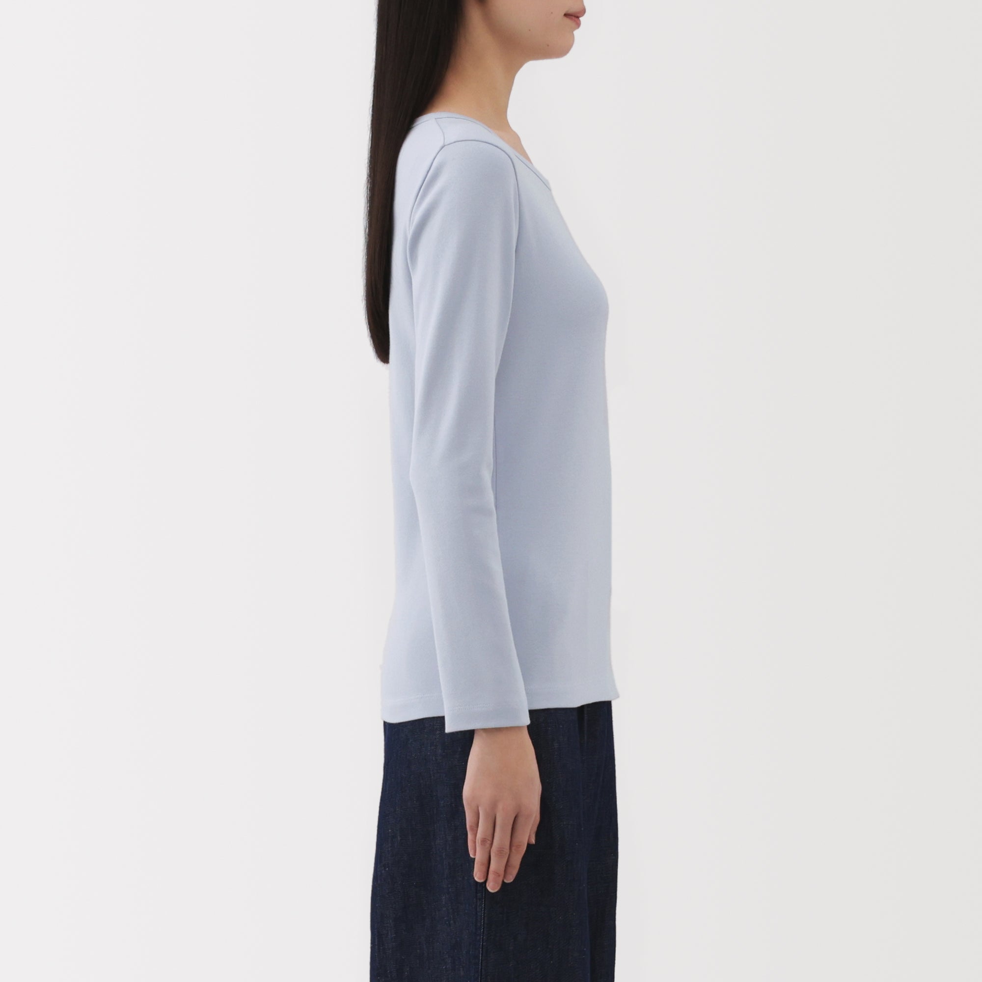 Women's Stretch Ribbed Crew Neck Long Sleeve T-Shirt - Image 23