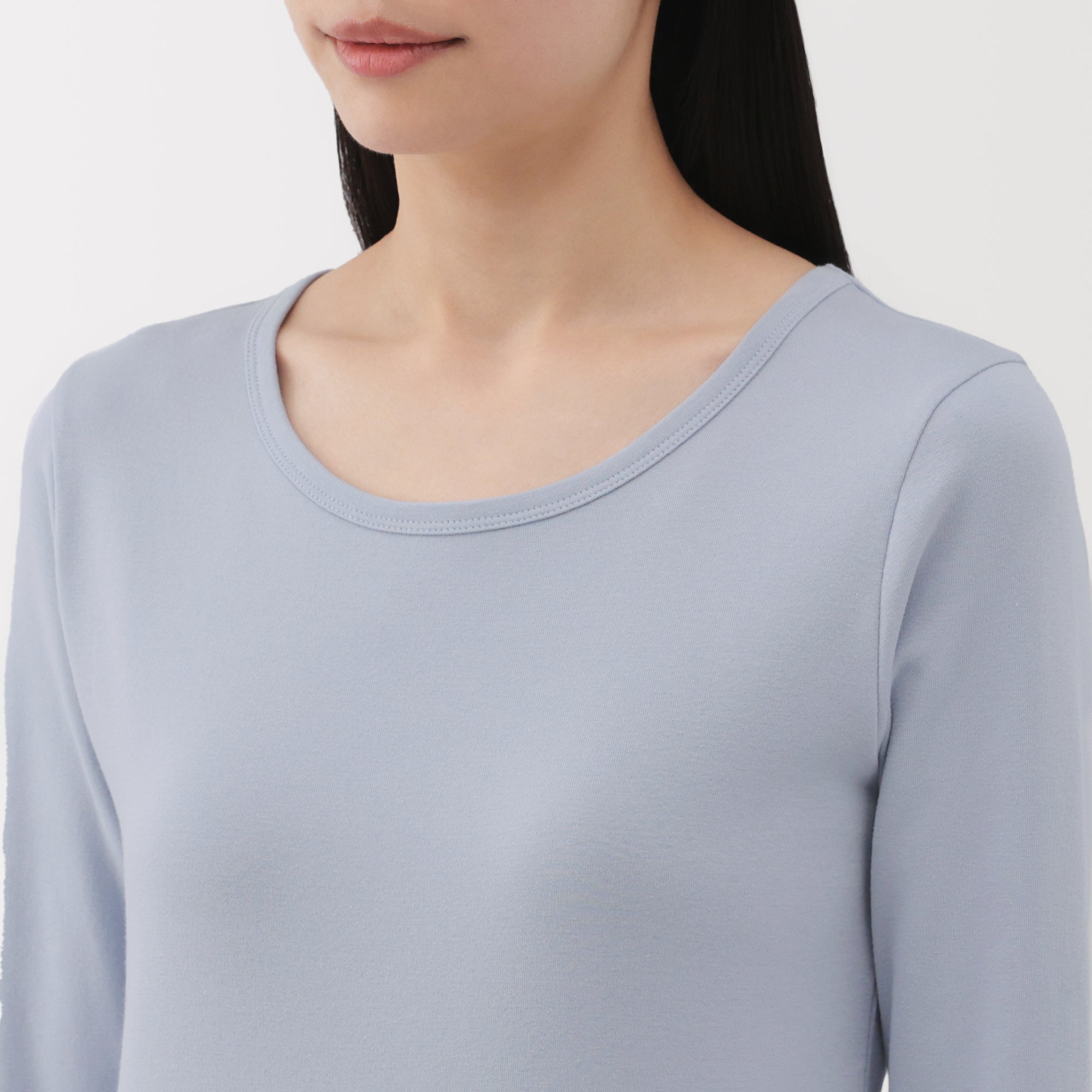 Women's Stretch Ribbed Crew Neck Long Sleeve T-Shirt - Image 25