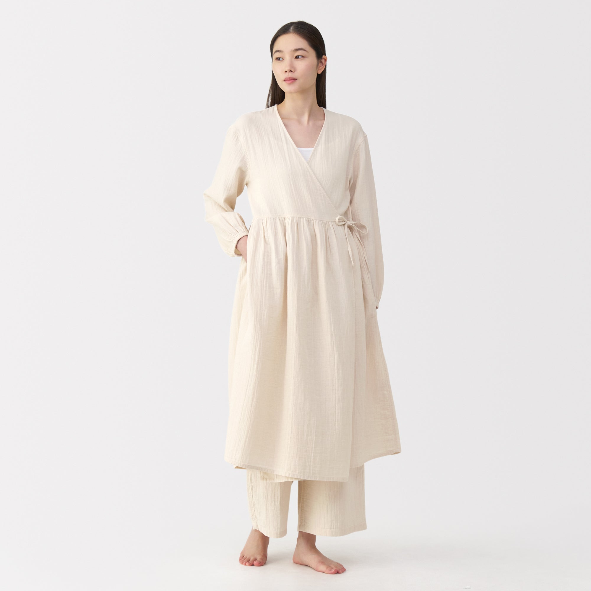Crepe Gauze Long Cardigan - Image 21