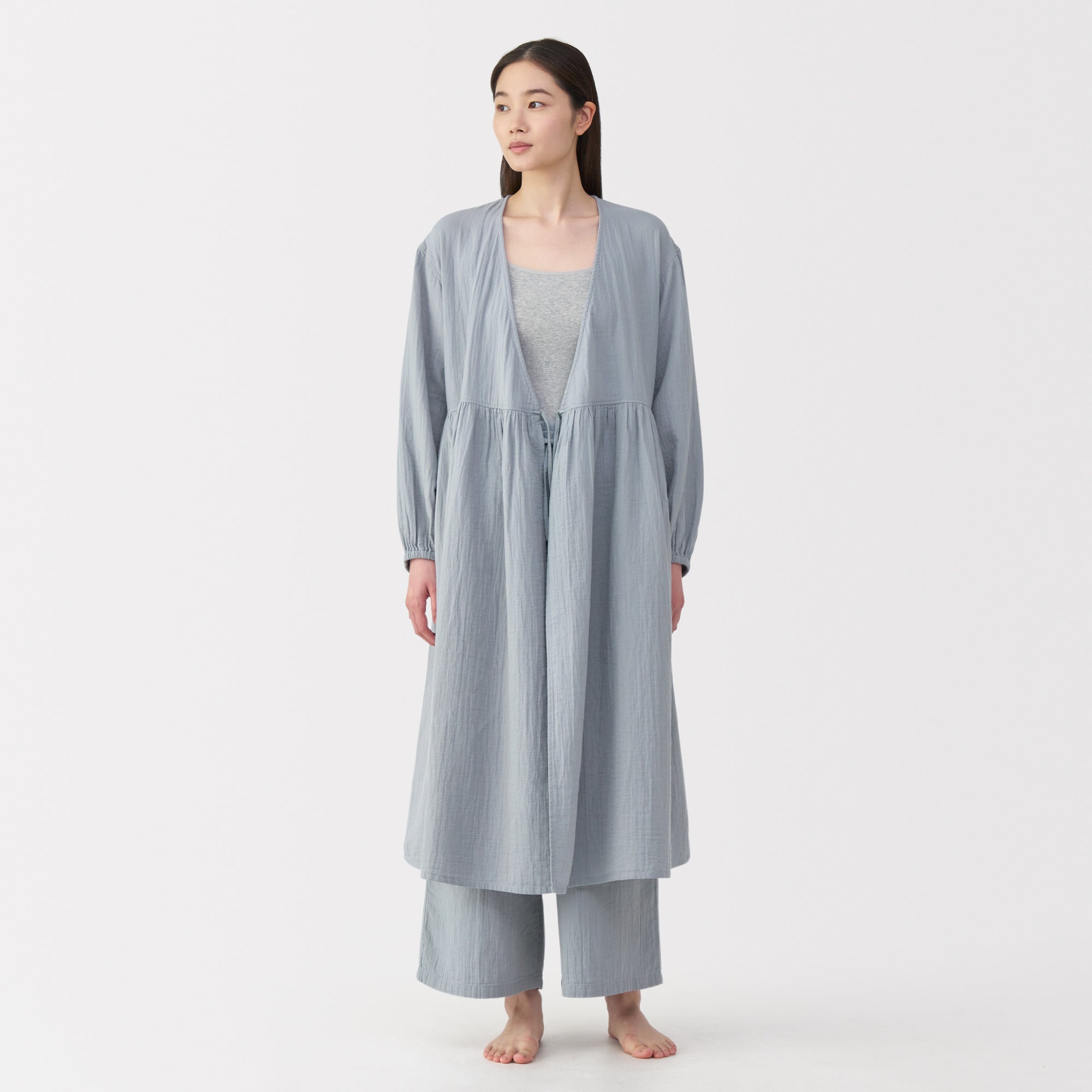 Crepe Gauze Long Cardigan - Image 4