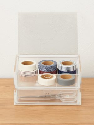 Acrylic Storage 2 Drawers with Lid