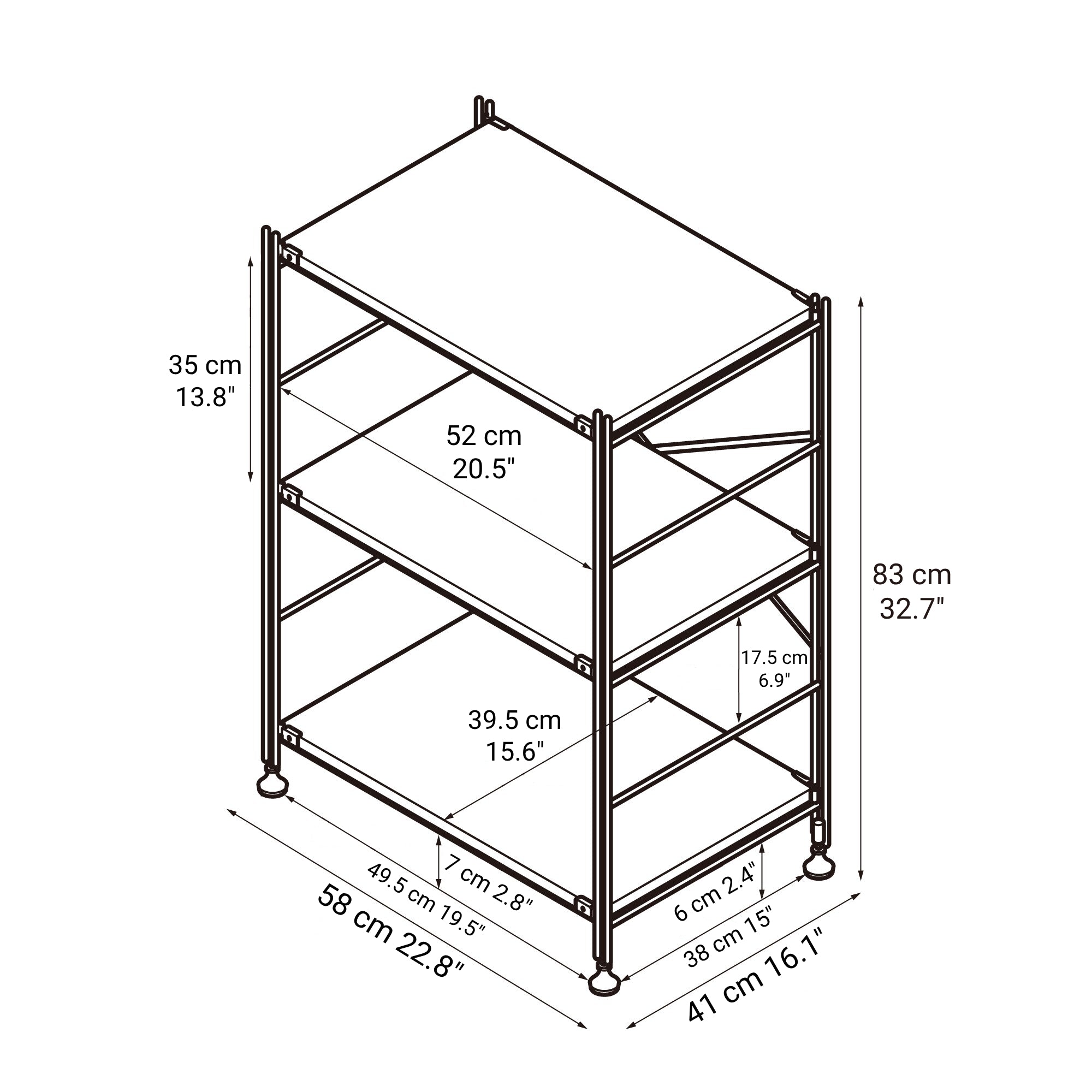 SUS Shelving Unit - Walnut - Regular - Small - Image 5