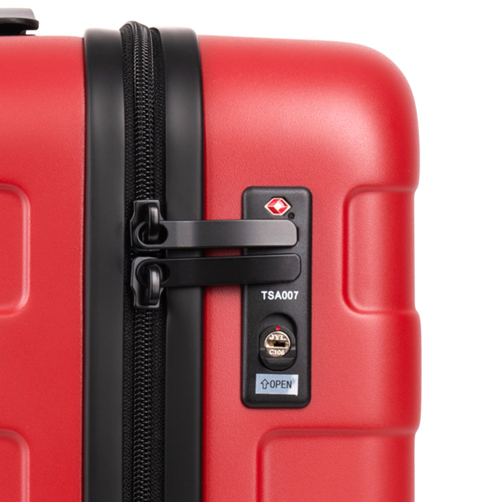 Adjustable Handle Hard Shell Suitcase 36L - Red | Carry-On - Image 6